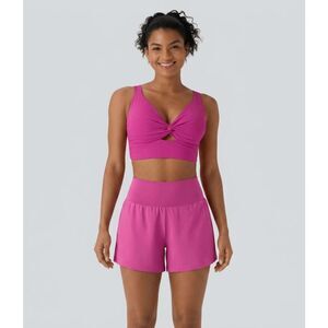 HALARA 2PCS Pink Yoga Set Cool Touch High Waisted Shorts and Sports Bra Sz S NWT